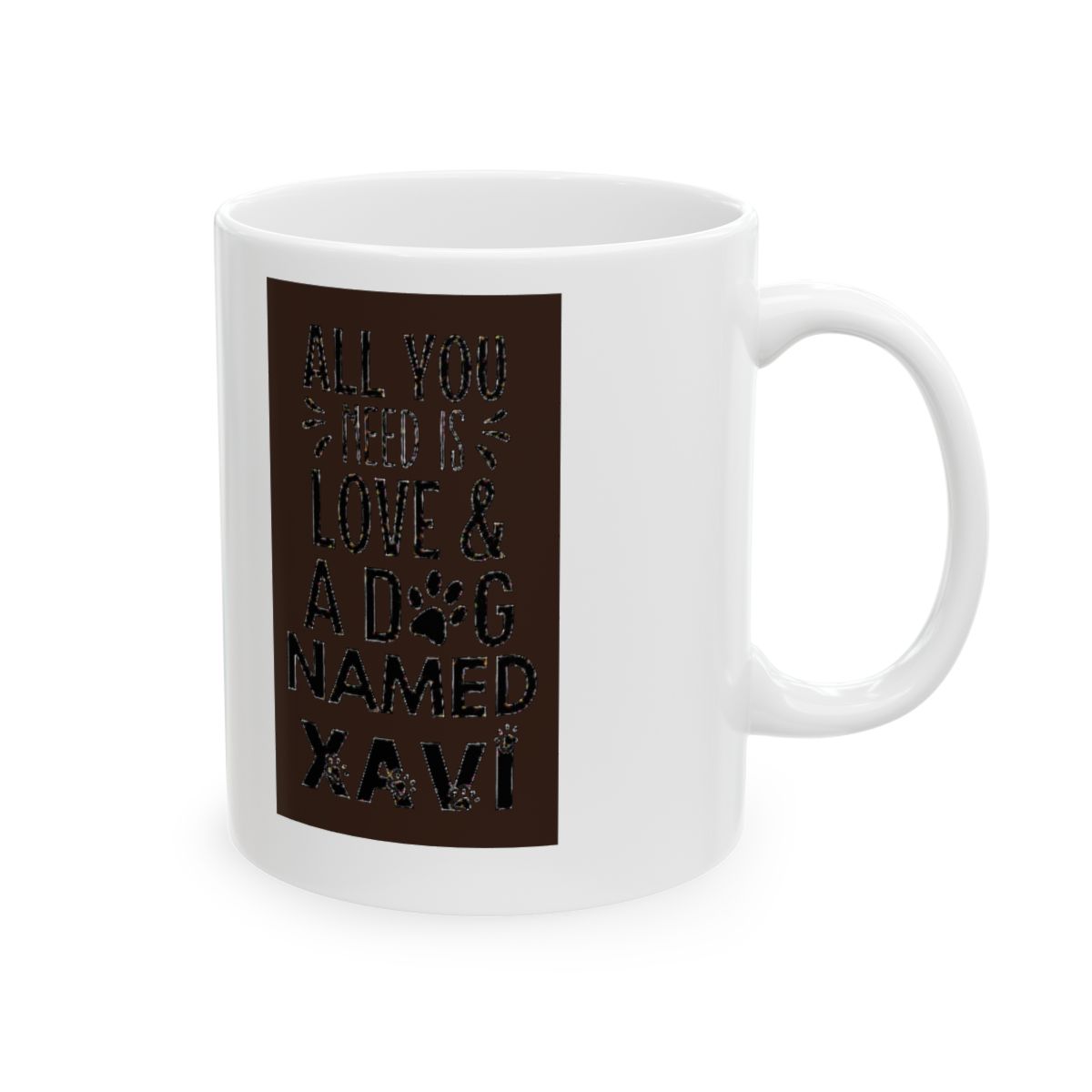 Dog Name Xavi - All You Need is Love! Ceramic Mug, Blue/White, 11oz