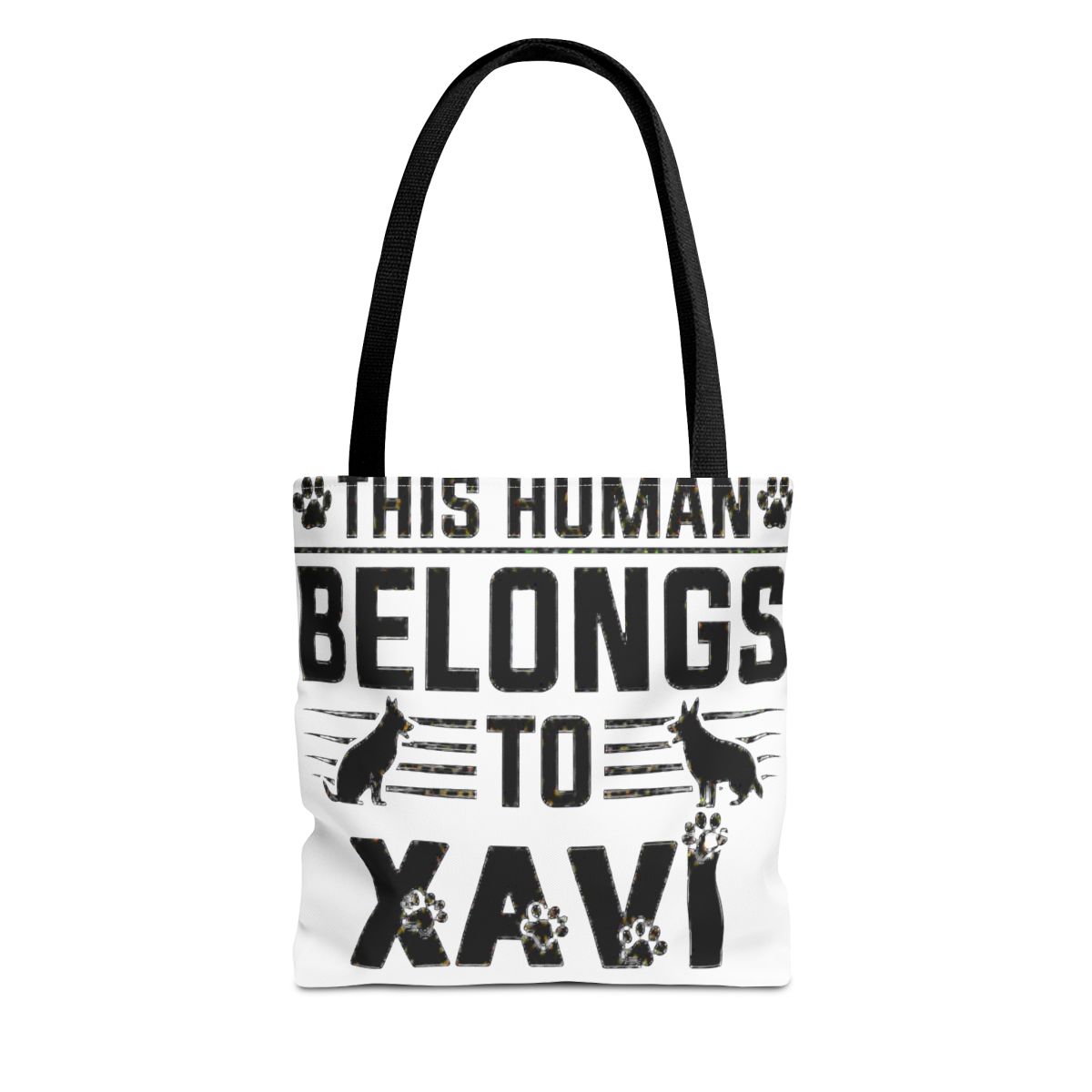 Dog Name Xavi Personalised Gift This Human Belongs To a Bags - Official Creator merchandise
