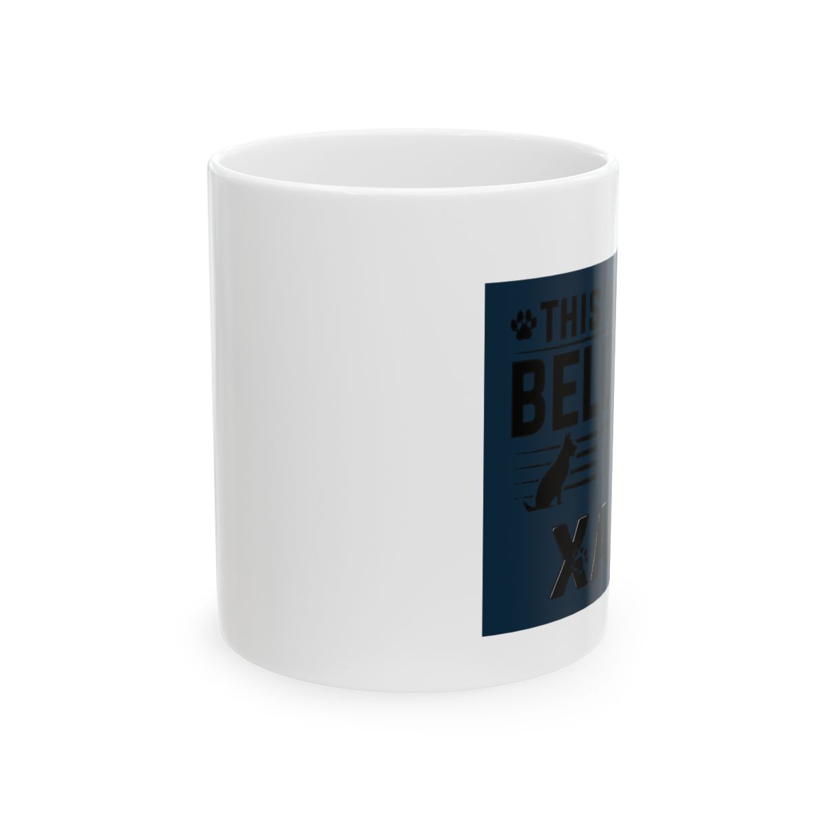 Dog Name Xavi Personalised Gift This Human Belongs To a Ceramic Mug, White, 11oz - Official mugs merchandise